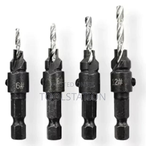 4 Pcs Countersink Drill Set 6/8/10/12 Mm Uyus Tools Bcv4su