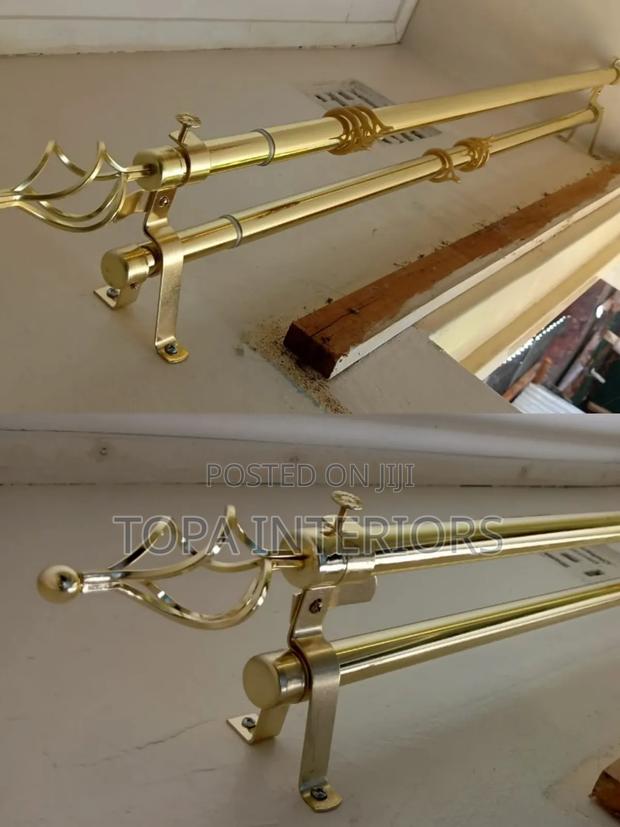 Gold Door Curtain Rods Two Metres Double for Window Covering