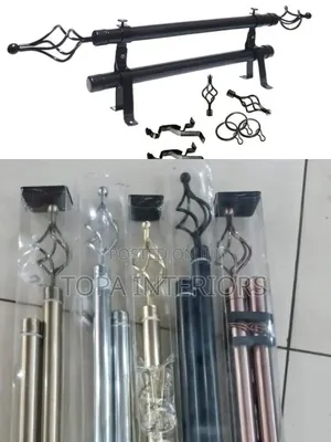 Decorative Adjustable 2m Double Telescopic Curtain Rods