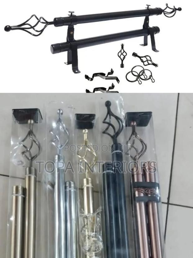Decorative Adjustable 2m Double Telescopic Curtain Rods