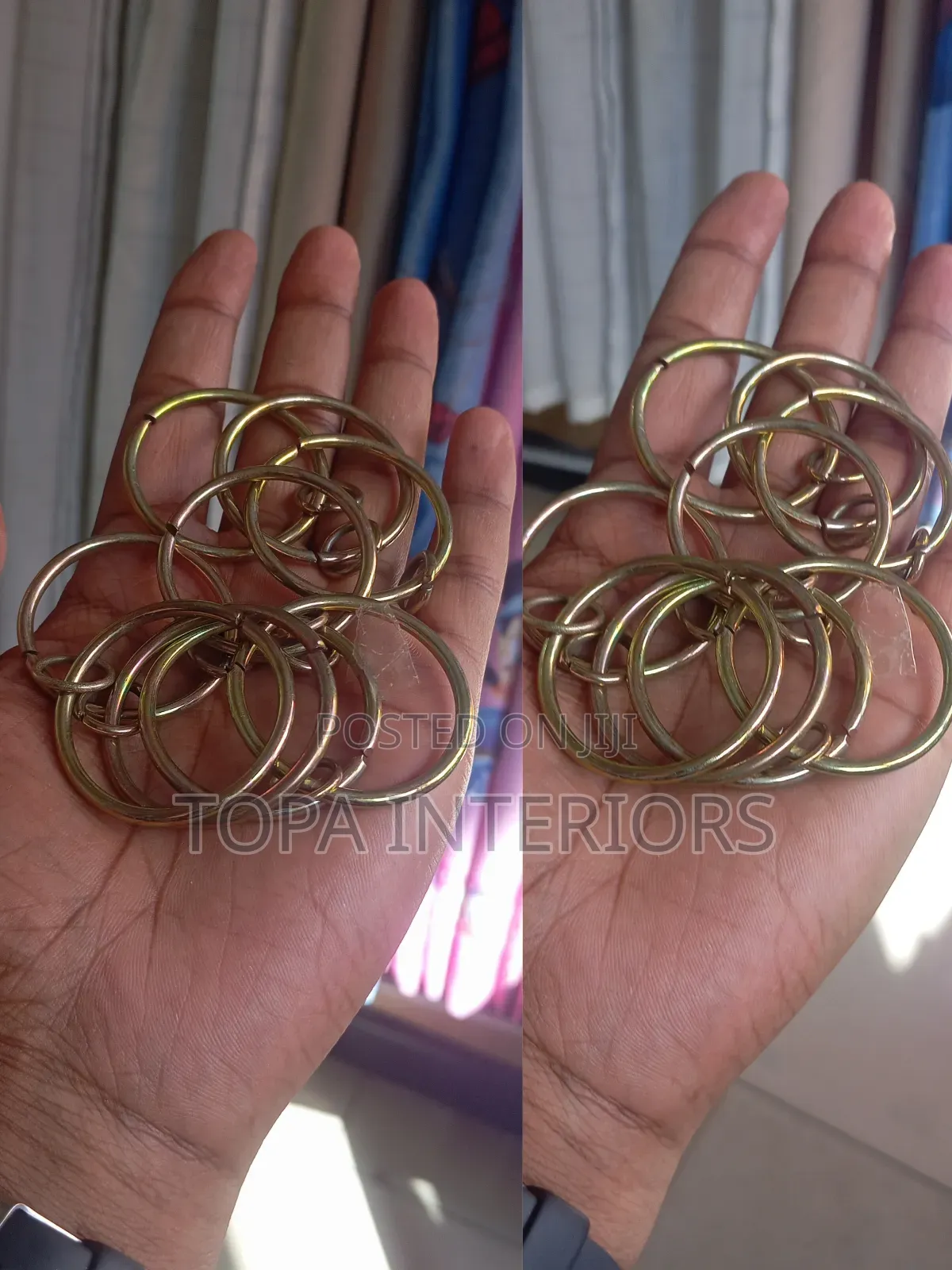 Brass Colour Metallic Drapery Curtain Rings