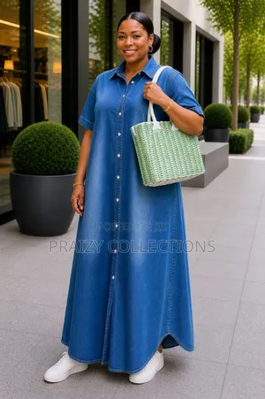 Quality Denim Maxi Shirt Dress