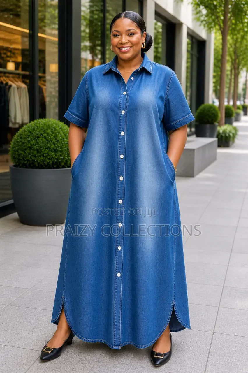 Quality Denim Maxi Shirt Dress