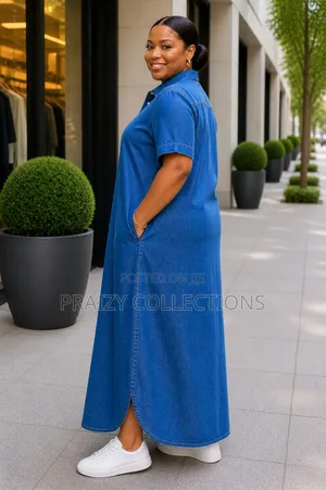 Quality Denim Maxi Shirt Dress