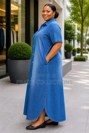 Quality Denim Maxi Shirt Dress