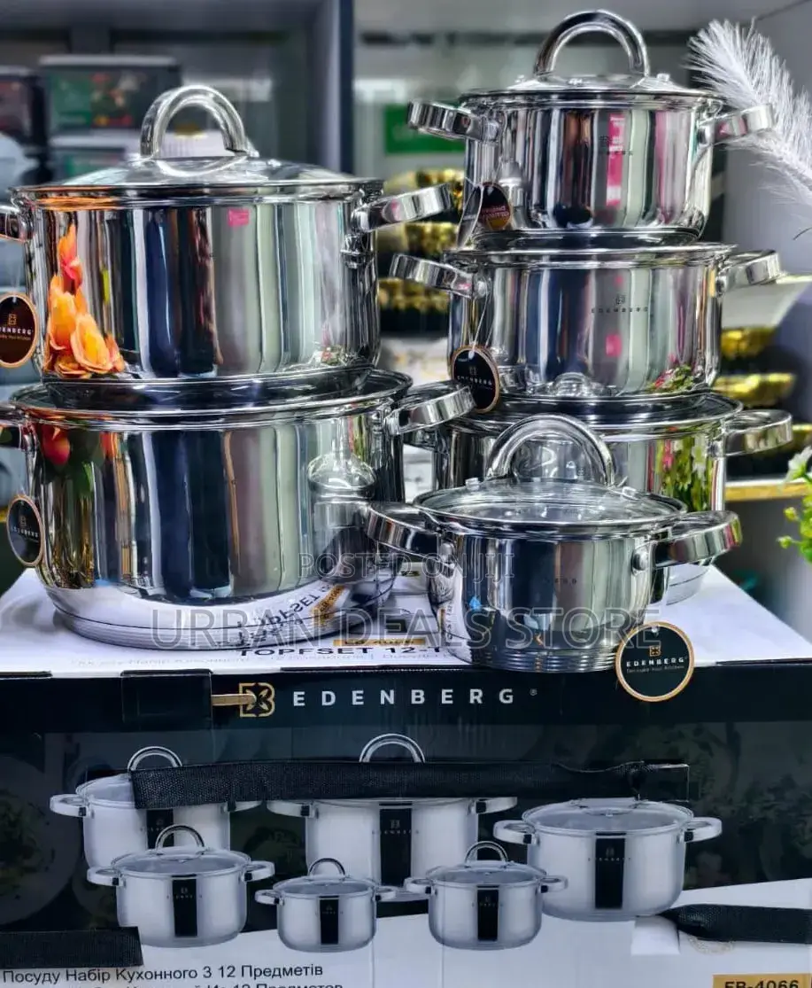 12pcs Edenberg Stainless Cookware Set
