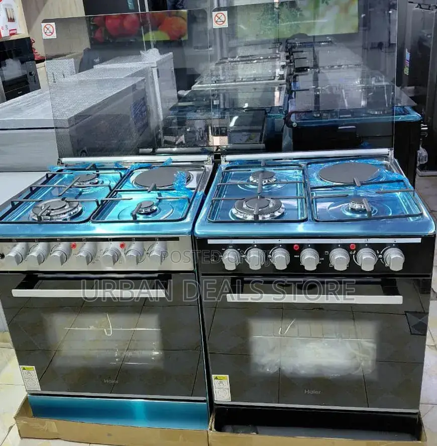 Haier 60×60 3 Gas + 1 Electric Cooker With Wok Burner Gas Sensor