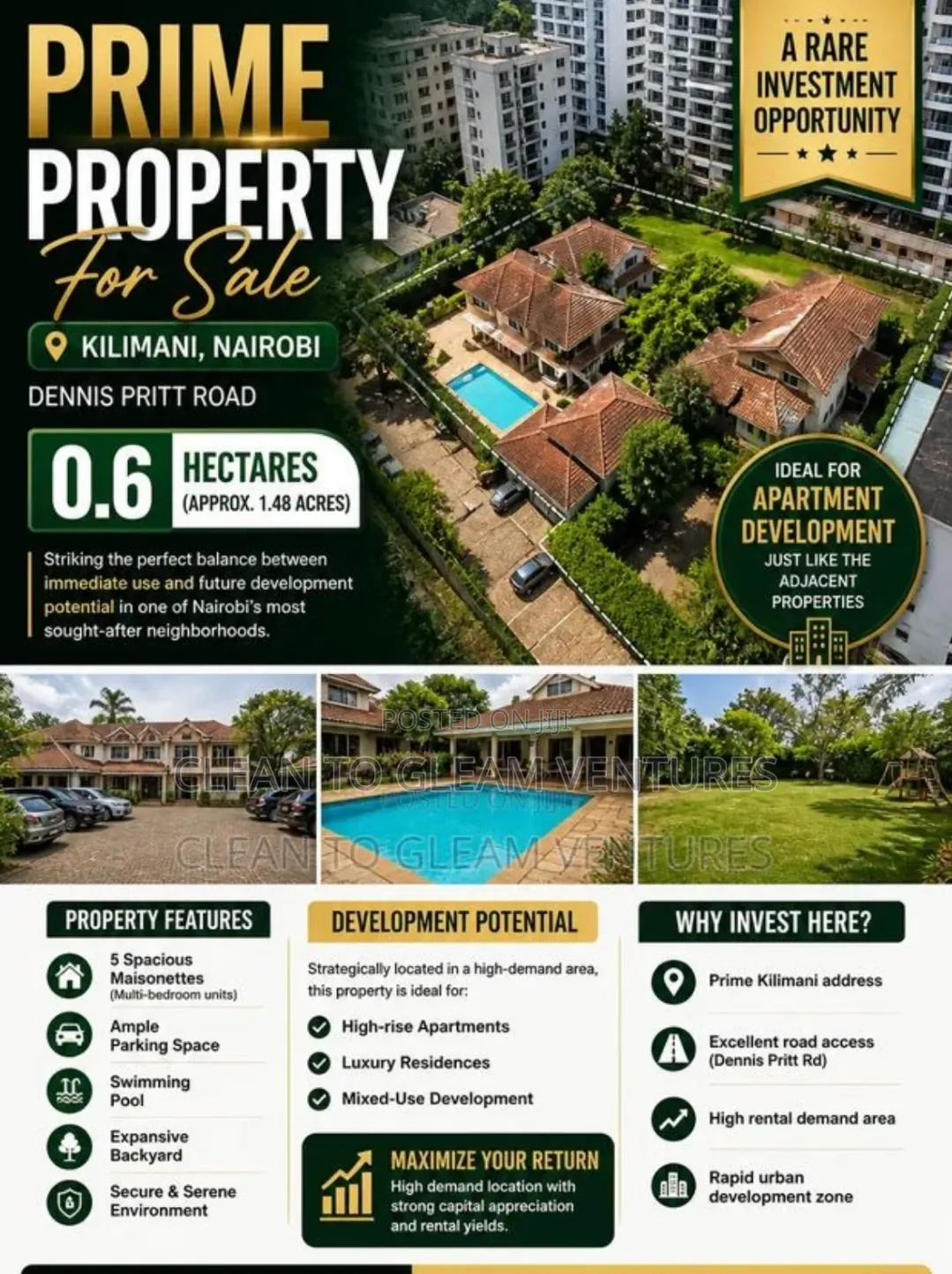 0.6 Hectares Land Along Dennis Prit Rd, Nairobi Kilimani