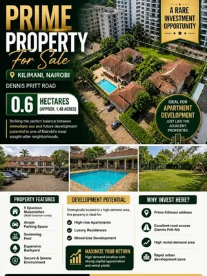 0.6 Hectares Land Along Dennis Prit Rd, Nairobi Kilimani