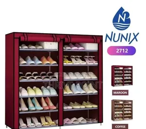 5 *2 Tier Shoe Storage Rack With Cloth Cover