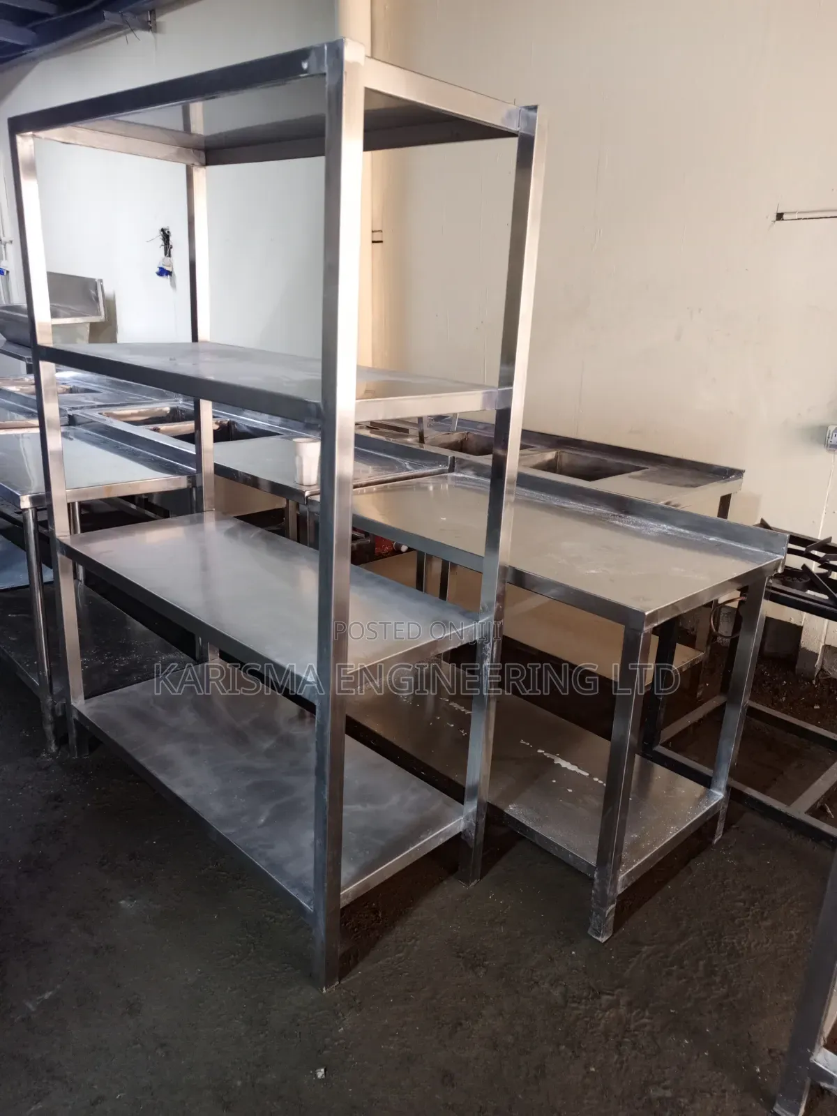 Commercial-Grade Stainless Steel Kitchen Racks and Work Tables