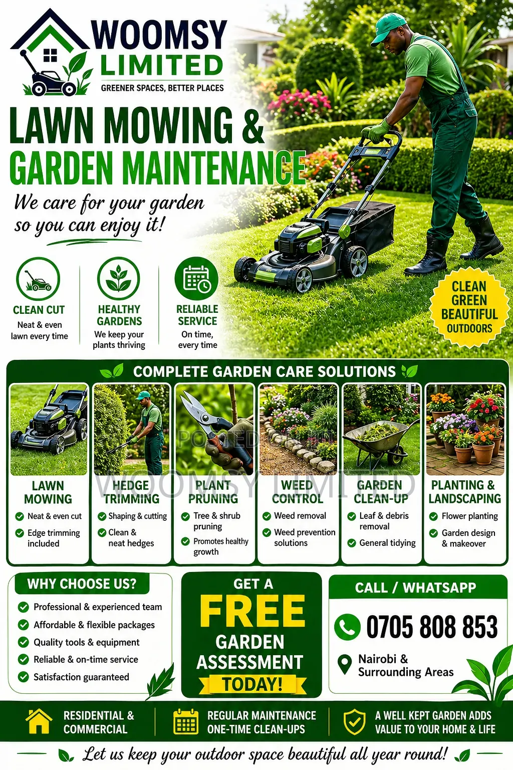 Cleaning and Fumigation Services and Landscaping Services