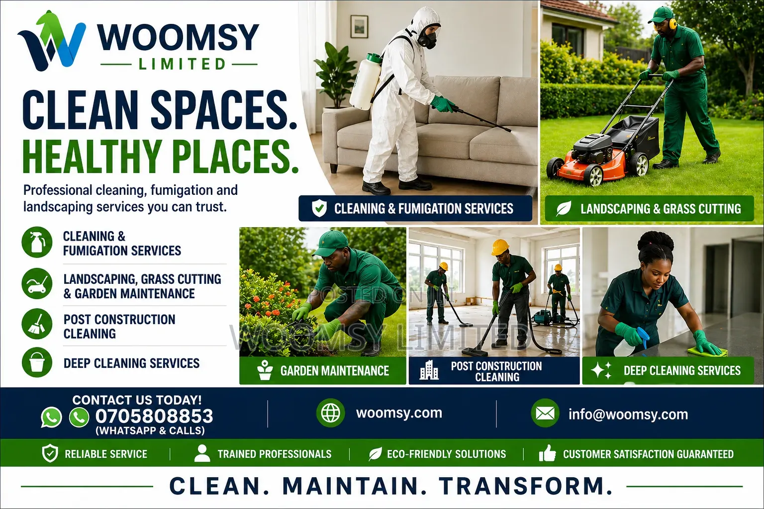Cleaning and Fumigation Services and Landscaping Services