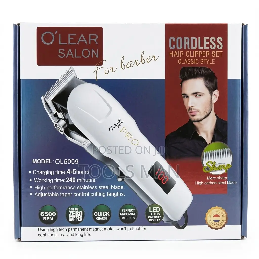 Rechargeable O’Lear Salon Ol6009 Cordless Hair Clipper.Kinyozi Trimset