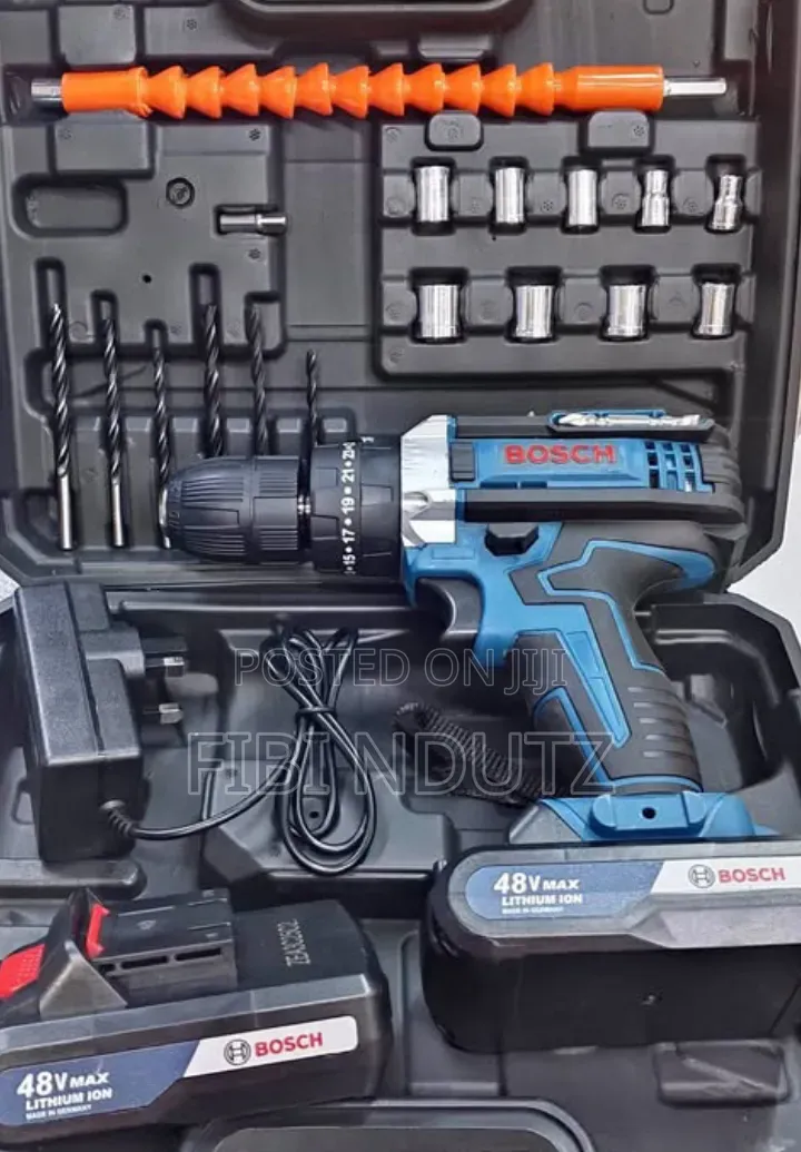 Portable Bosch Quality Cordless Drill Comes With 2 Batteries