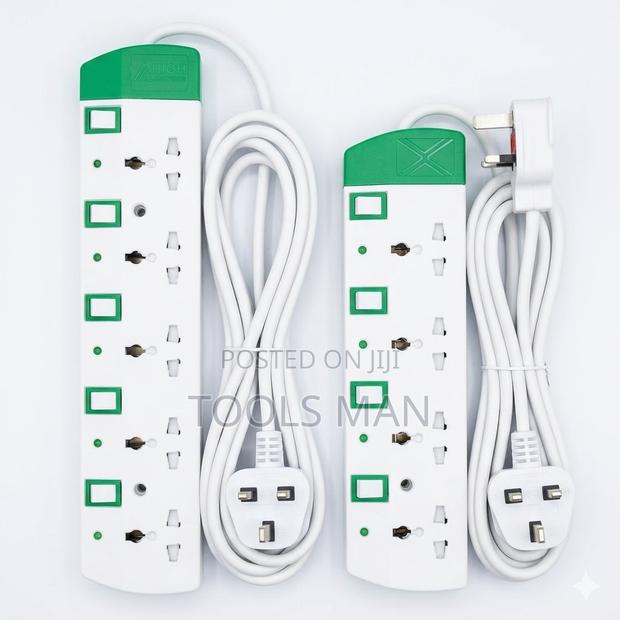 Heavy Duty -4/5 Way Power Extension Cable -3m,13a Fused Protection