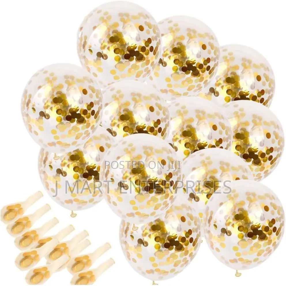 Gold Confetti Balloons 20 Pieces, 12 Inches Party