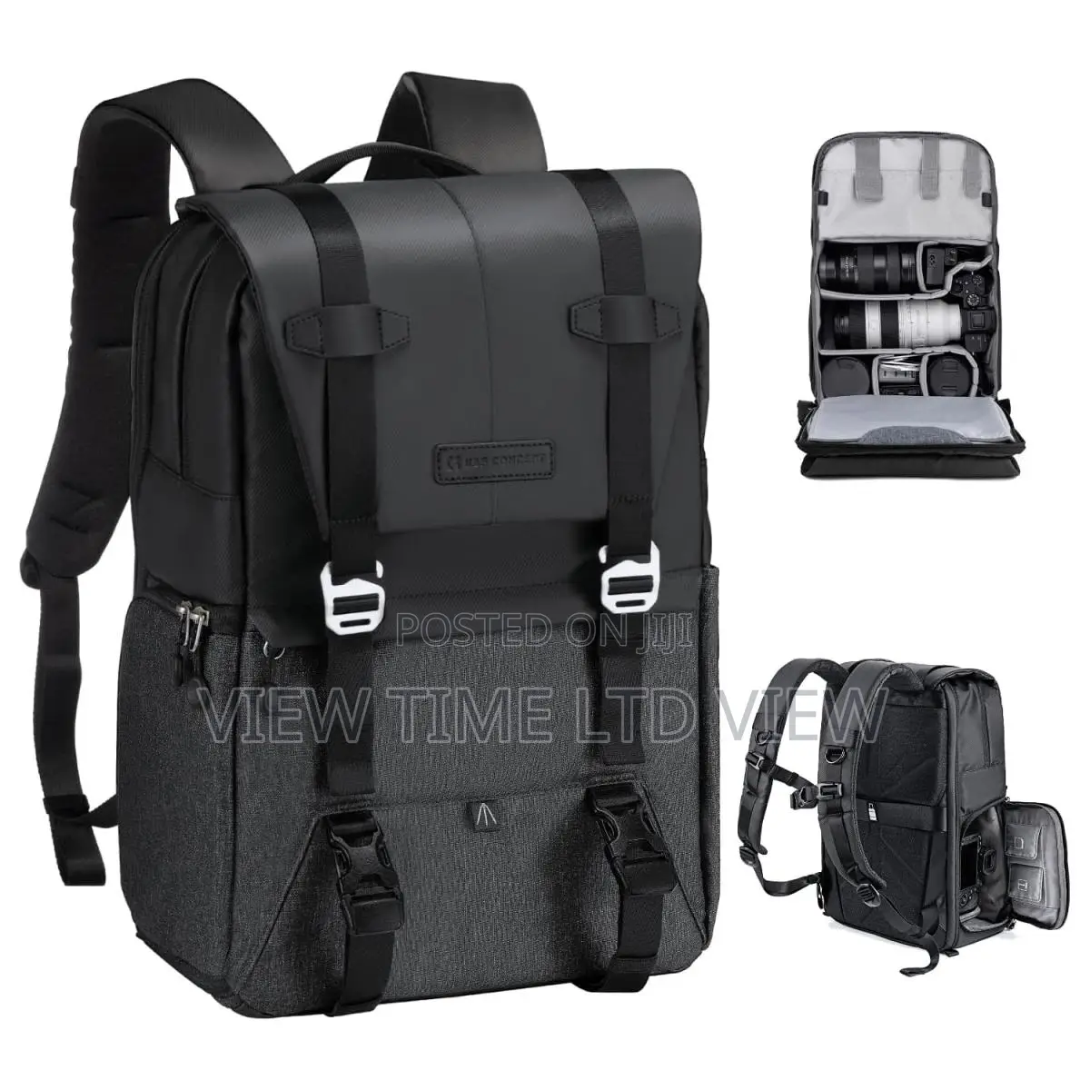 K F Backpack Urban Wander Black Grey