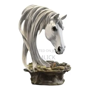 Stunning Deluxe White Gold Horse Head Decor - Gh