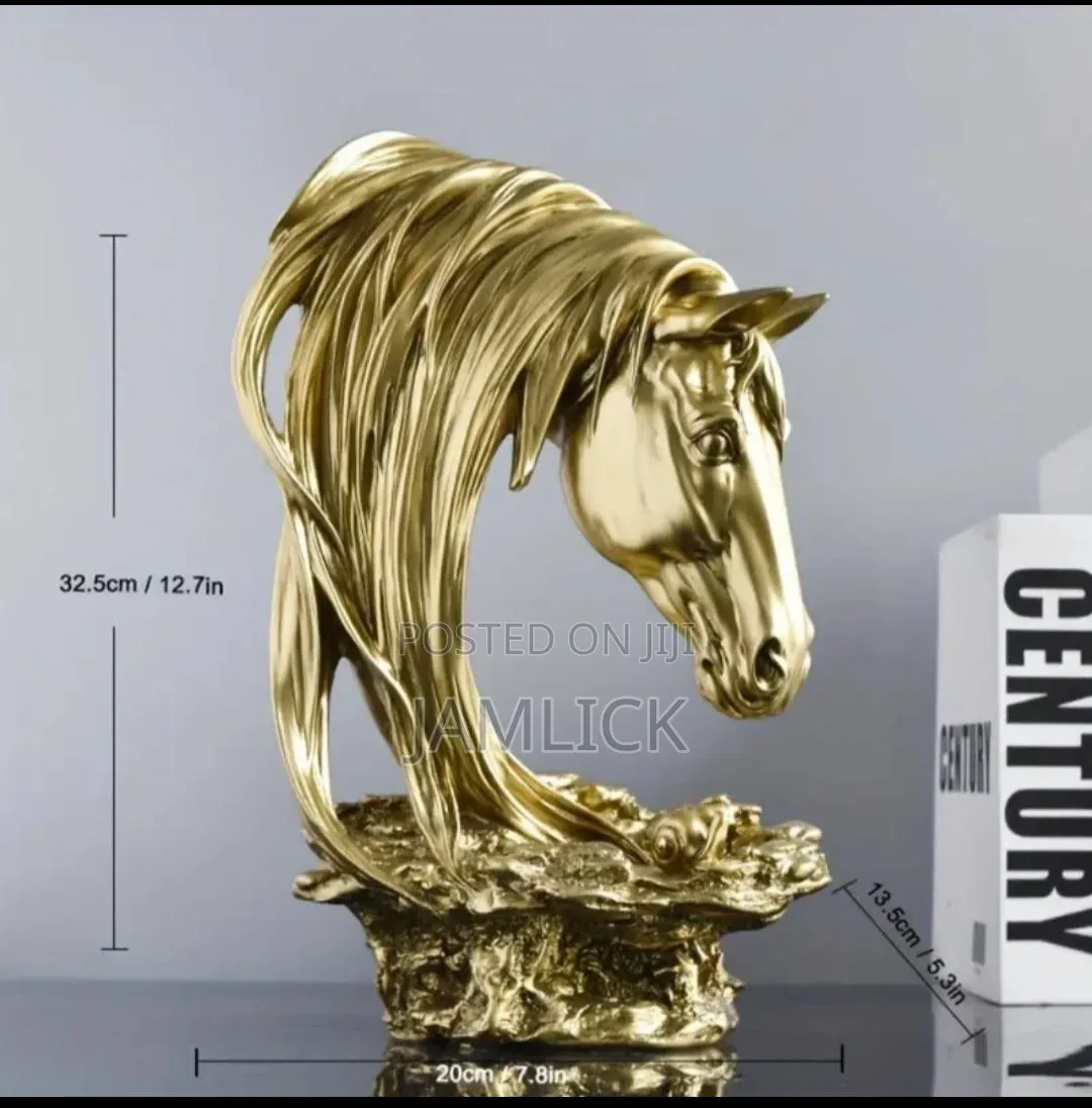 Stunning Deluxe White Gold Horse Head Decor - Gh