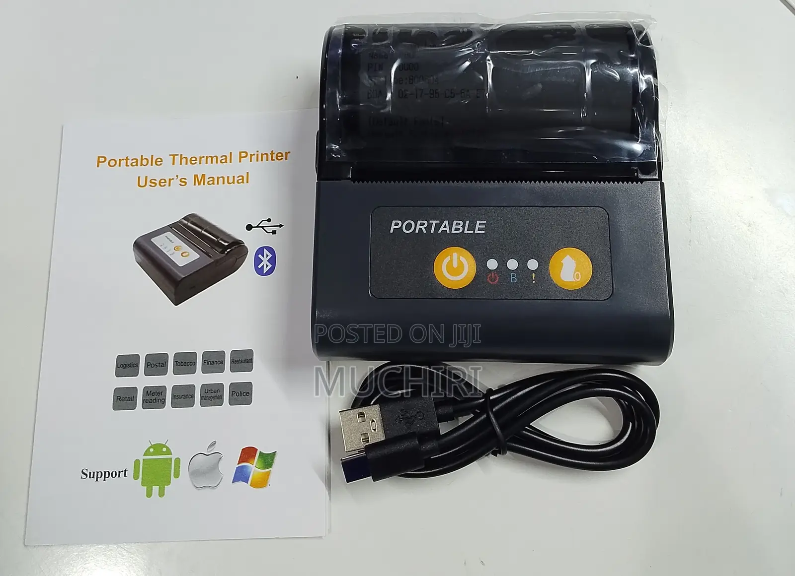 Compact Bluetooth Mobile 80mm Thermal Receipt Printer