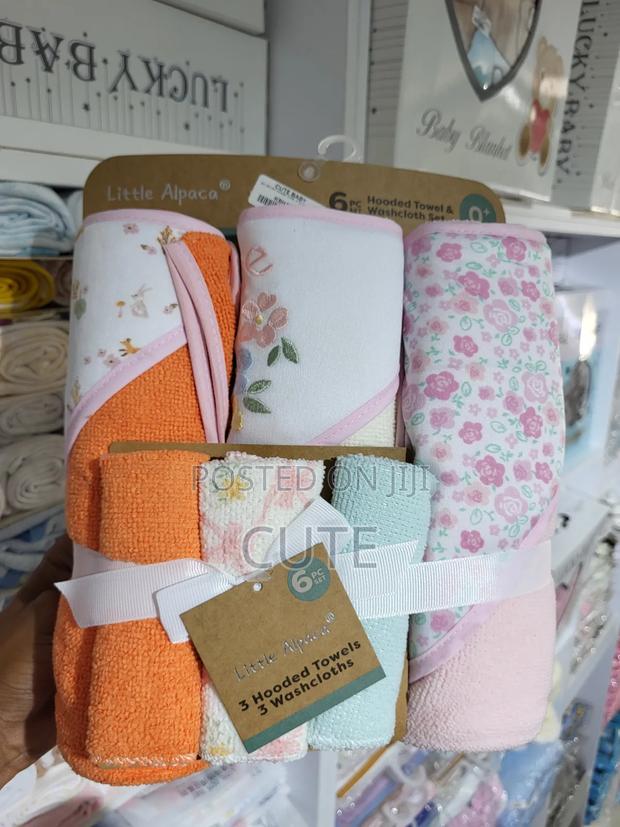 6pc Hooded Towels and Washcloths - thumbnail 3