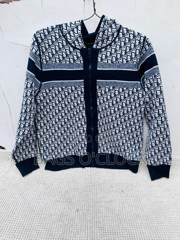 Authentic Dior Reversible Hooded Cardigan - Oblique Motif Navy