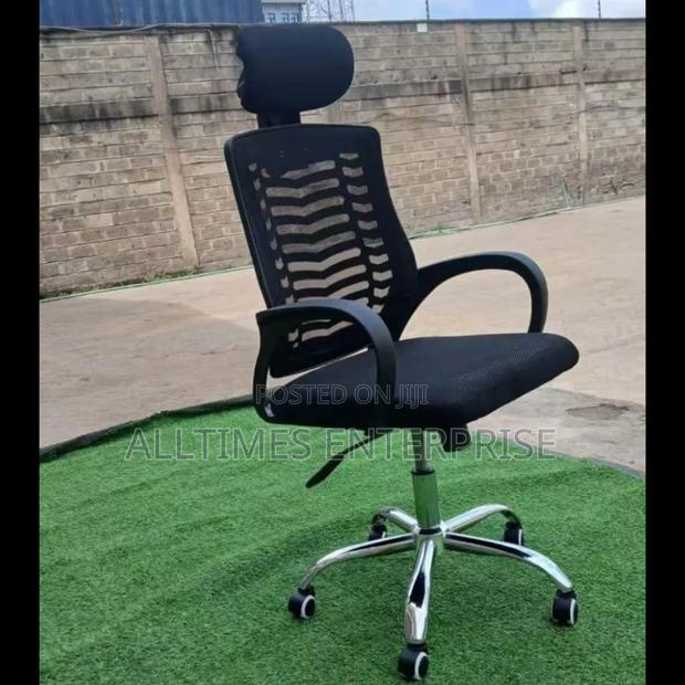 Secretarial Mesh Chair ~ Adjustable Headrest and Lumbar Support - thumbnail 2