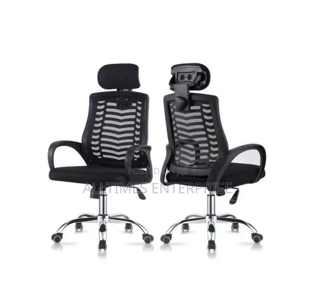 Secretarial Mesh Chair ~ Adjustable Headrest and Lumbar Support