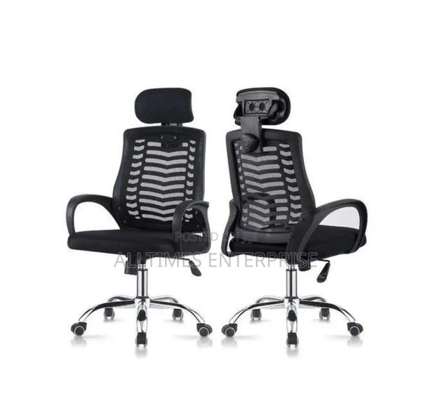 Secretarial Mesh Chair ~ Adjustable Headrest and Lumbar Support