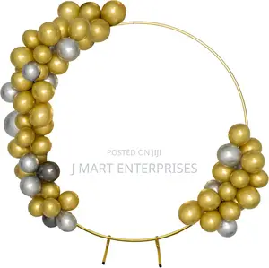 Round Backdrop Stand Circle Arch, 6.5ft Golden Hire Today