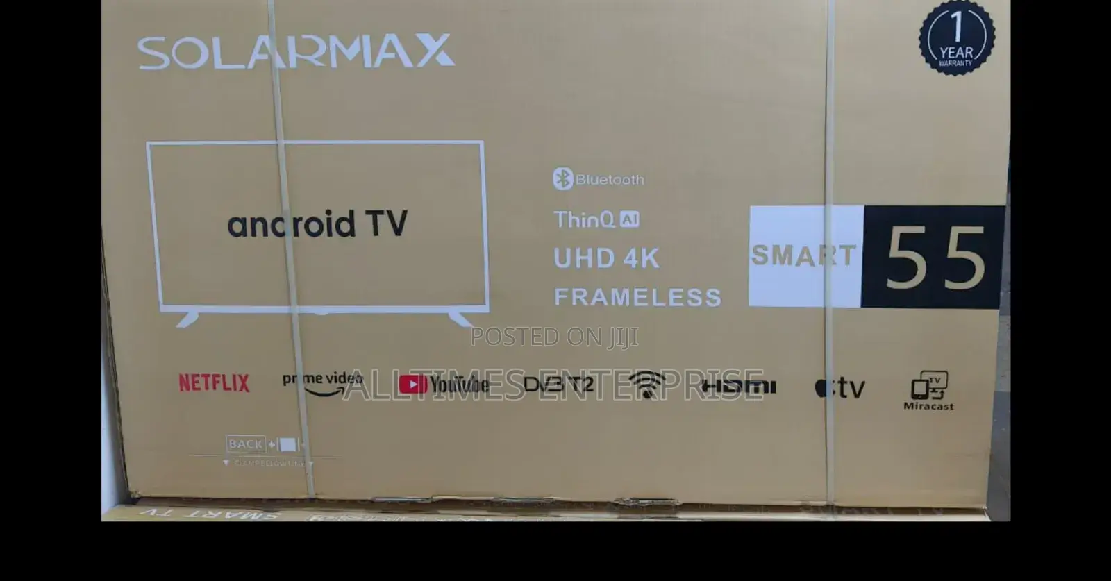 Solarmax 55" Smart Android Tv Frameless Uhd4k