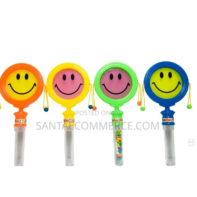 1pcs Smiley Face Rattle Drum Candy Toy