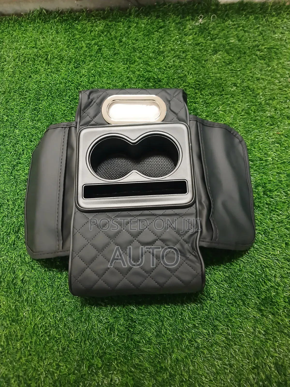 Car Black Armrest Organizer With Cup /Universal Fit