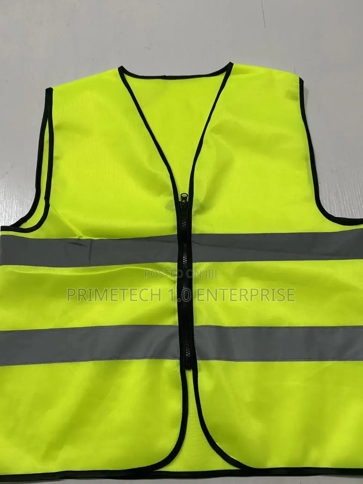 Green Reflective Vest With Zip