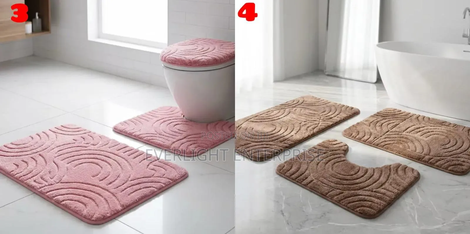 *3pc Toilet/ Bathroom Mat