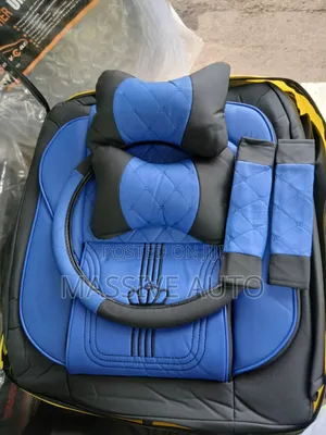 Blue Black Leather Car Seats Covers/ 5seater Car Seats Covers