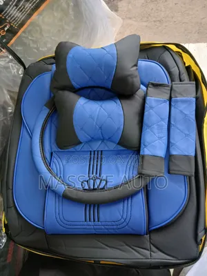 Blue Black Leather Car Seats Covers/ 5seater Car Seats Covers