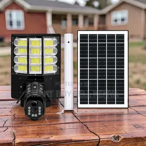 Wireless 12mp 4g PTZ Multiple Lens 4g Camera With Solar Street Light
