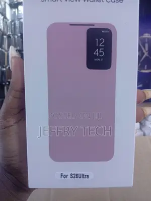 Pink Samsung Galaxy S-View Wallet Case for the S26 Ultra Smartphone.