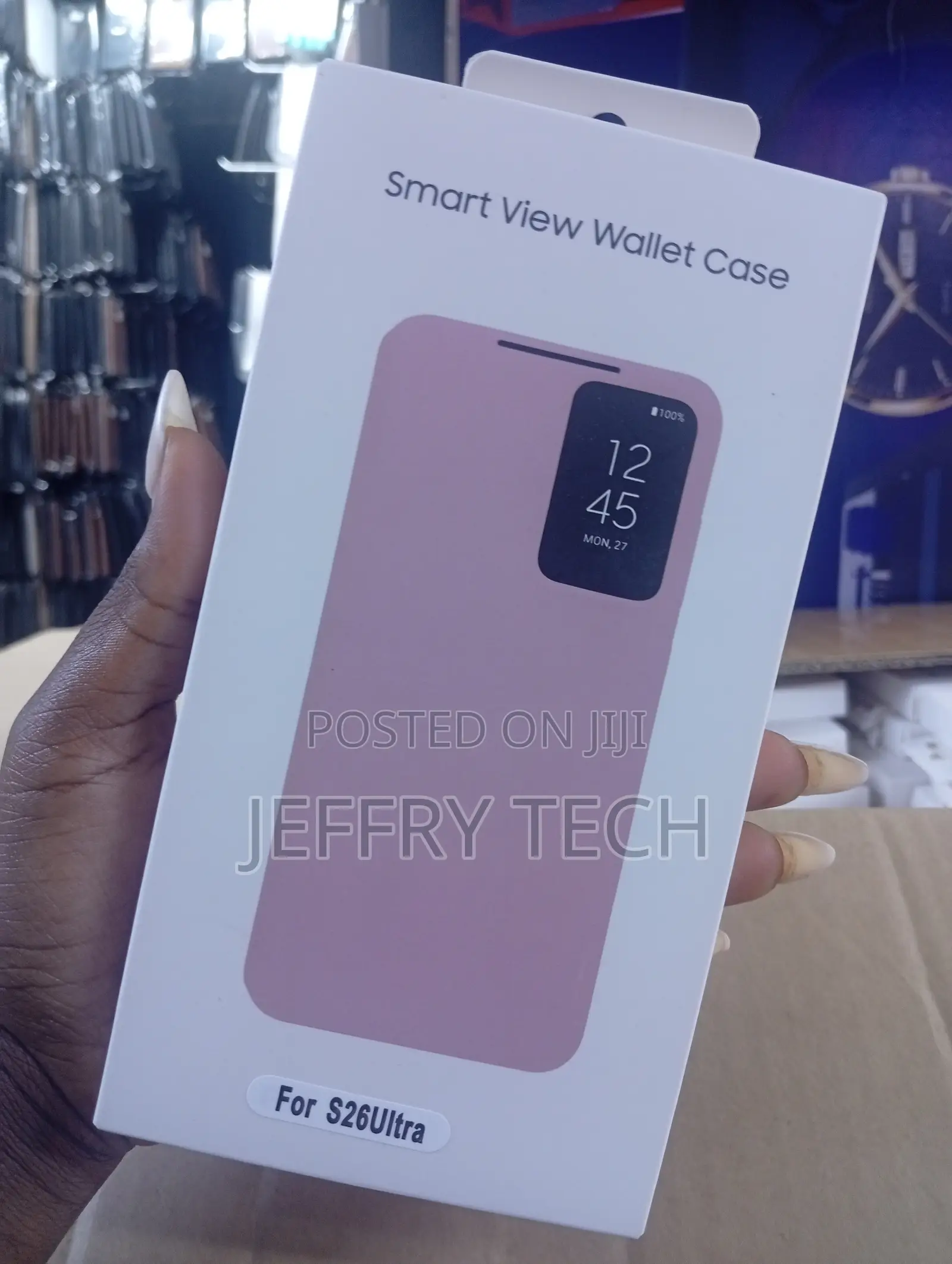 Pink Samsung Galaxy S-View Wallet Case for the S26 Ultra Smartphone.