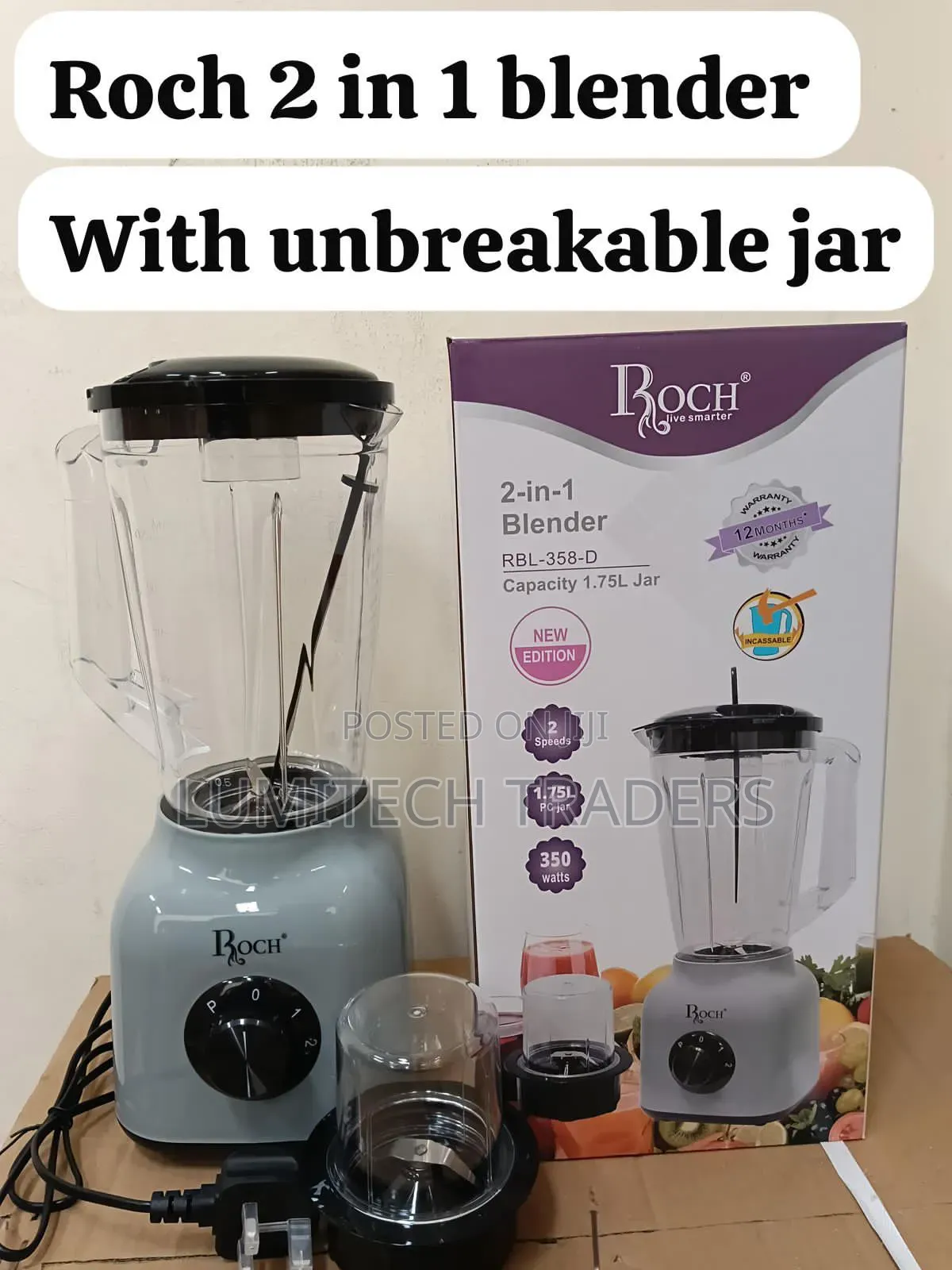Roch 1.7 Litres Electric Blender + Grinder