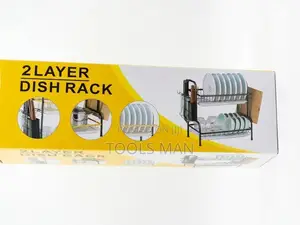 2 Tier Stainless Steel Kitchen Dish Drying Rack And Organizer.