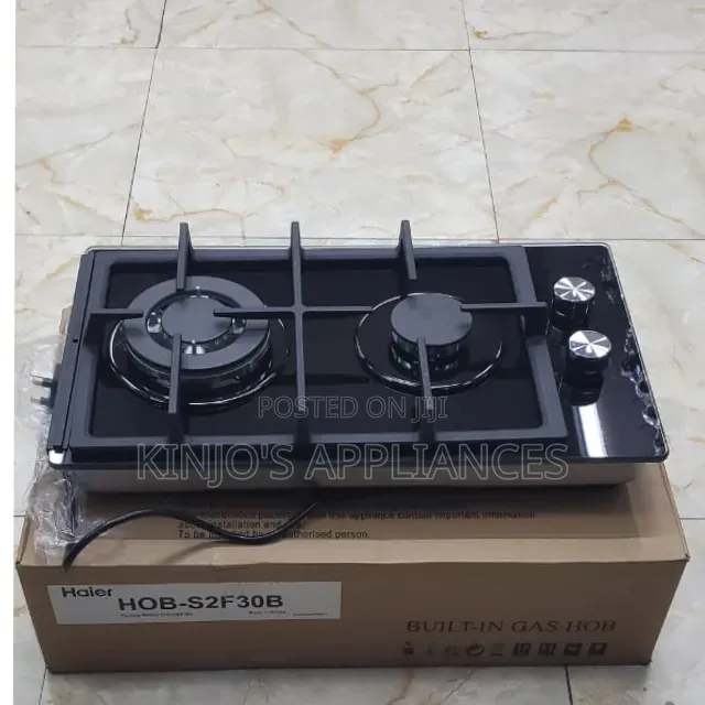 Haier Glass Inbuilt 2 Burner With Wok Burner Hob Cooker