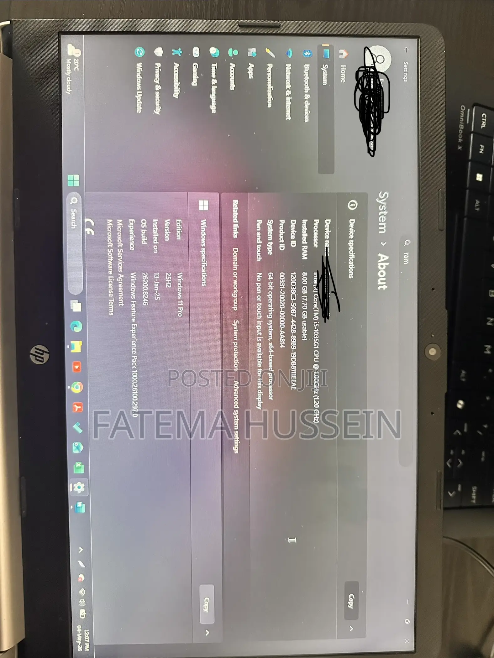 Laptop HP 340s G7 8GB Intel Core i5 SSD 256GB