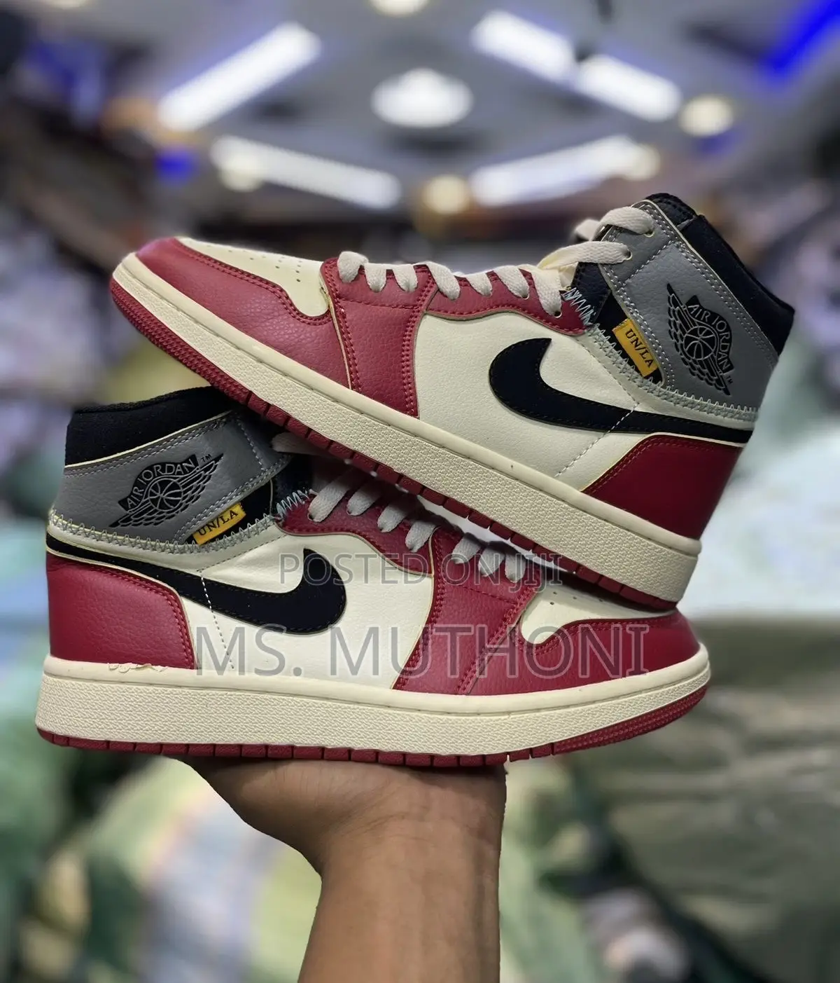 Air Jordan 1 X Union Varsity Red and Shadow Grey Size 37-45