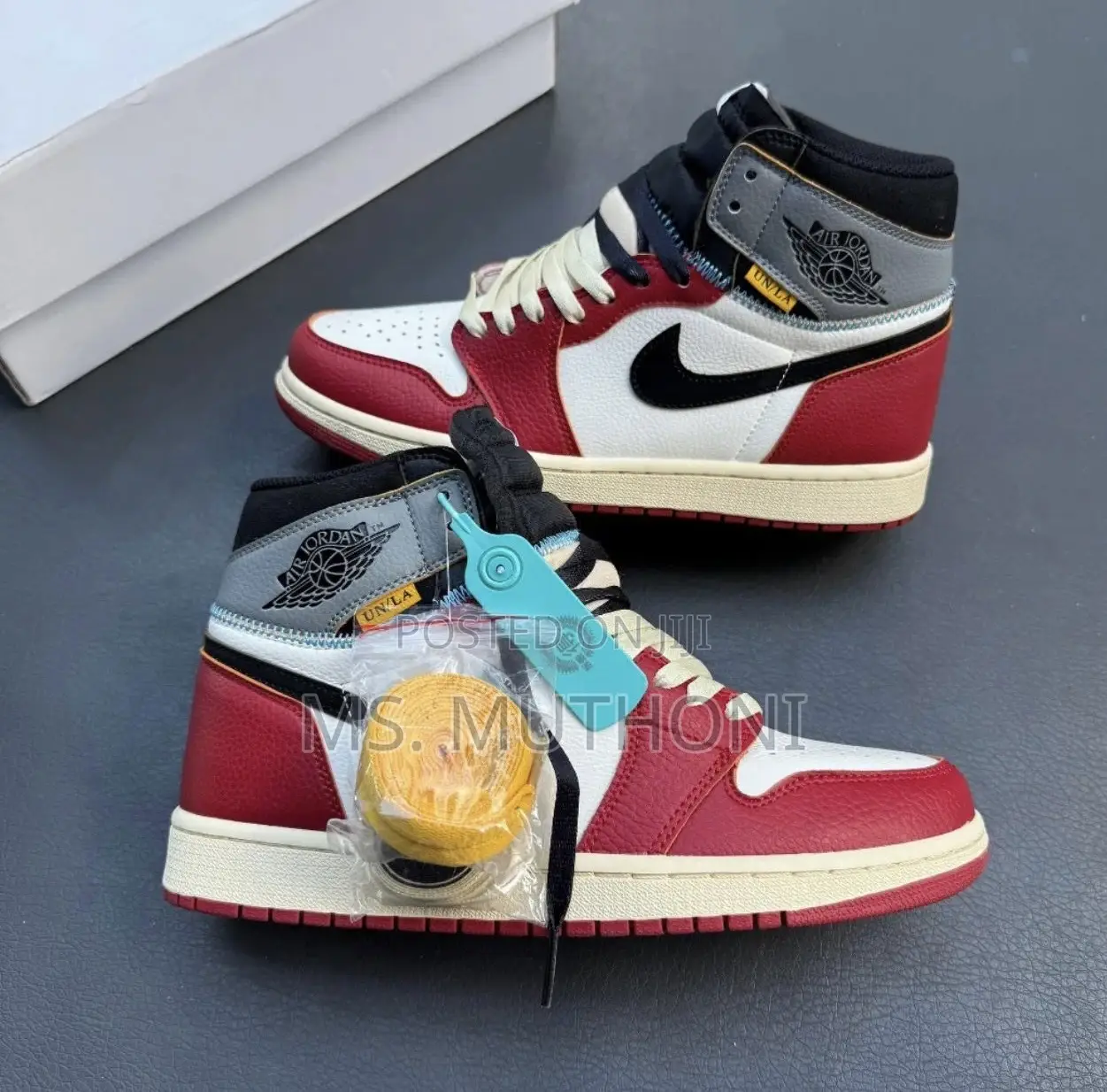 Air Jordan 1 X Union Varsity Red and Shadow Grey Size 37-45