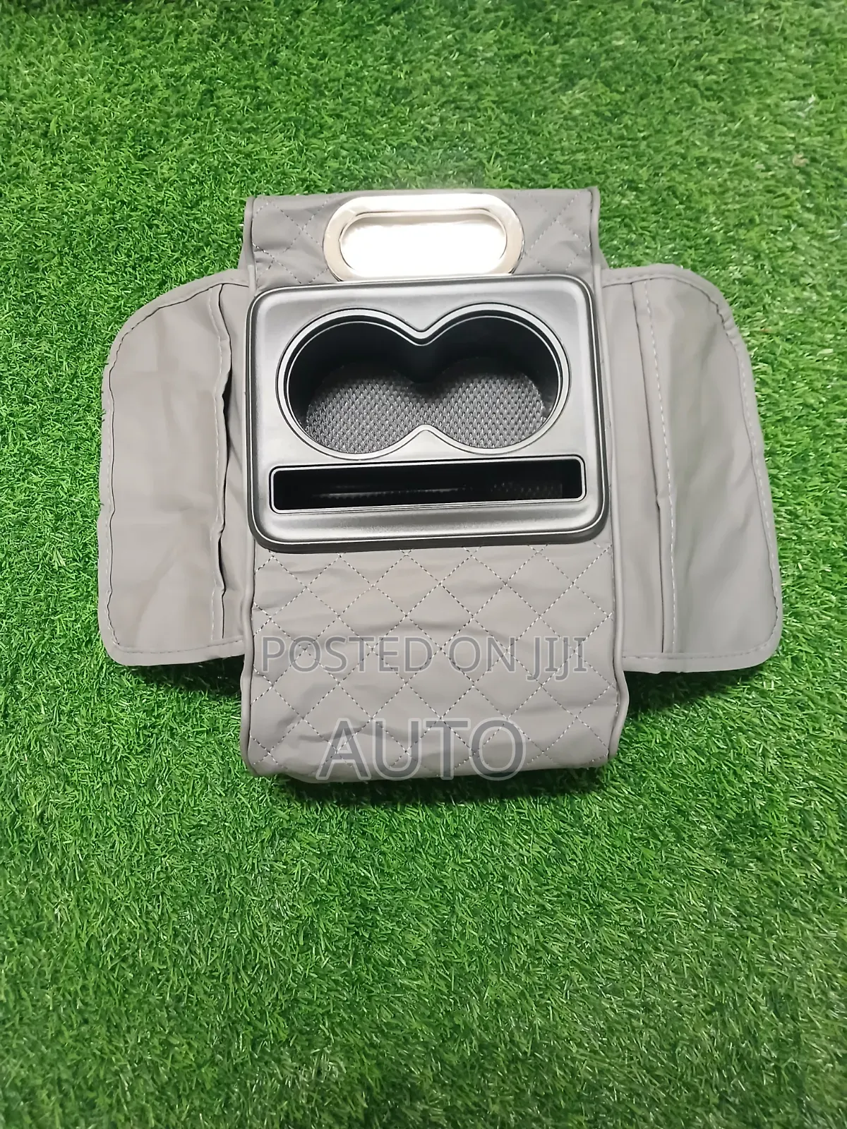 Luxury Grey Car Armrest Console Organizer | Cup Holder Storage