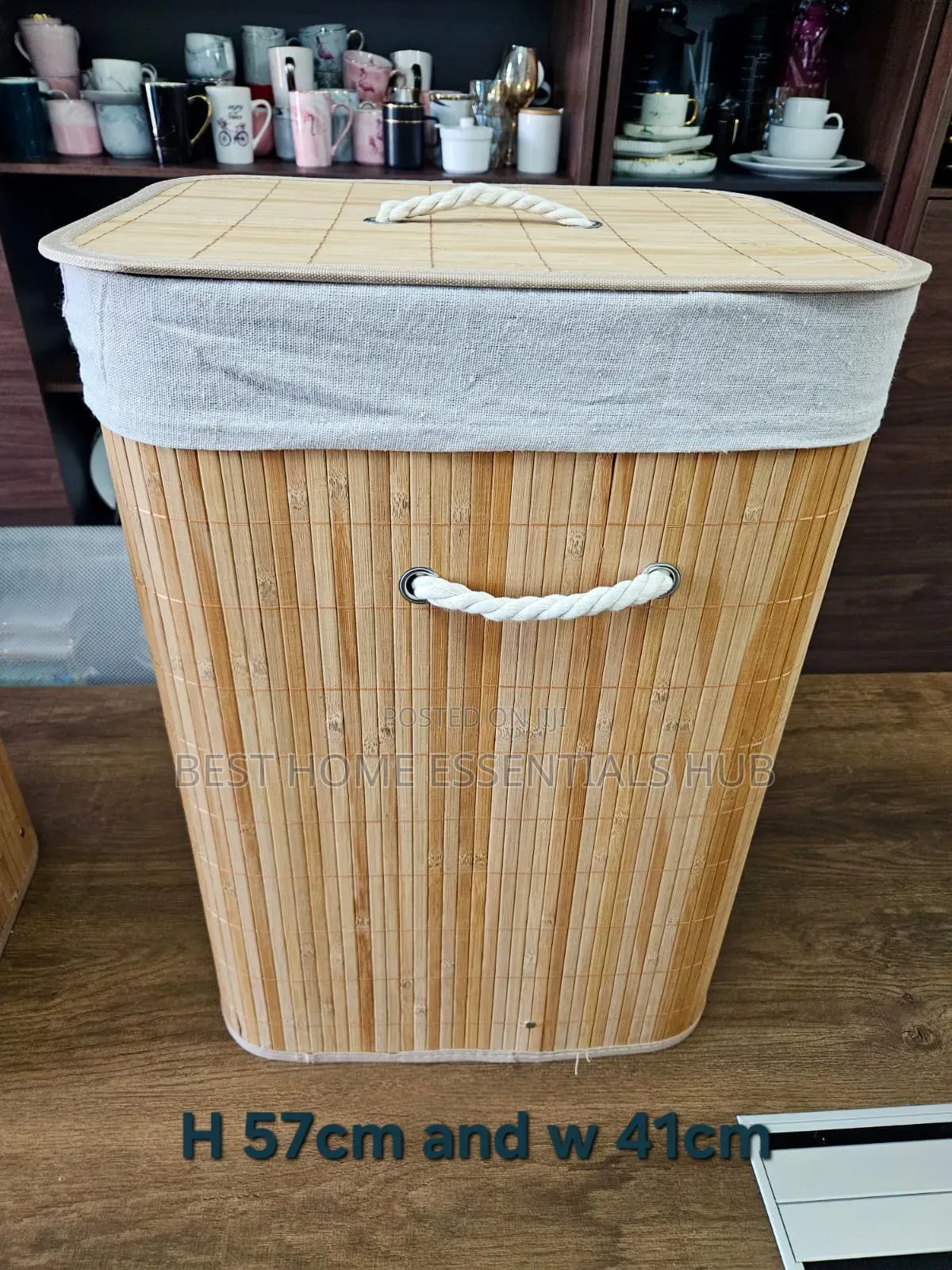 *Large Capacity Eco-Friendly Bamboo Laundry Basket
