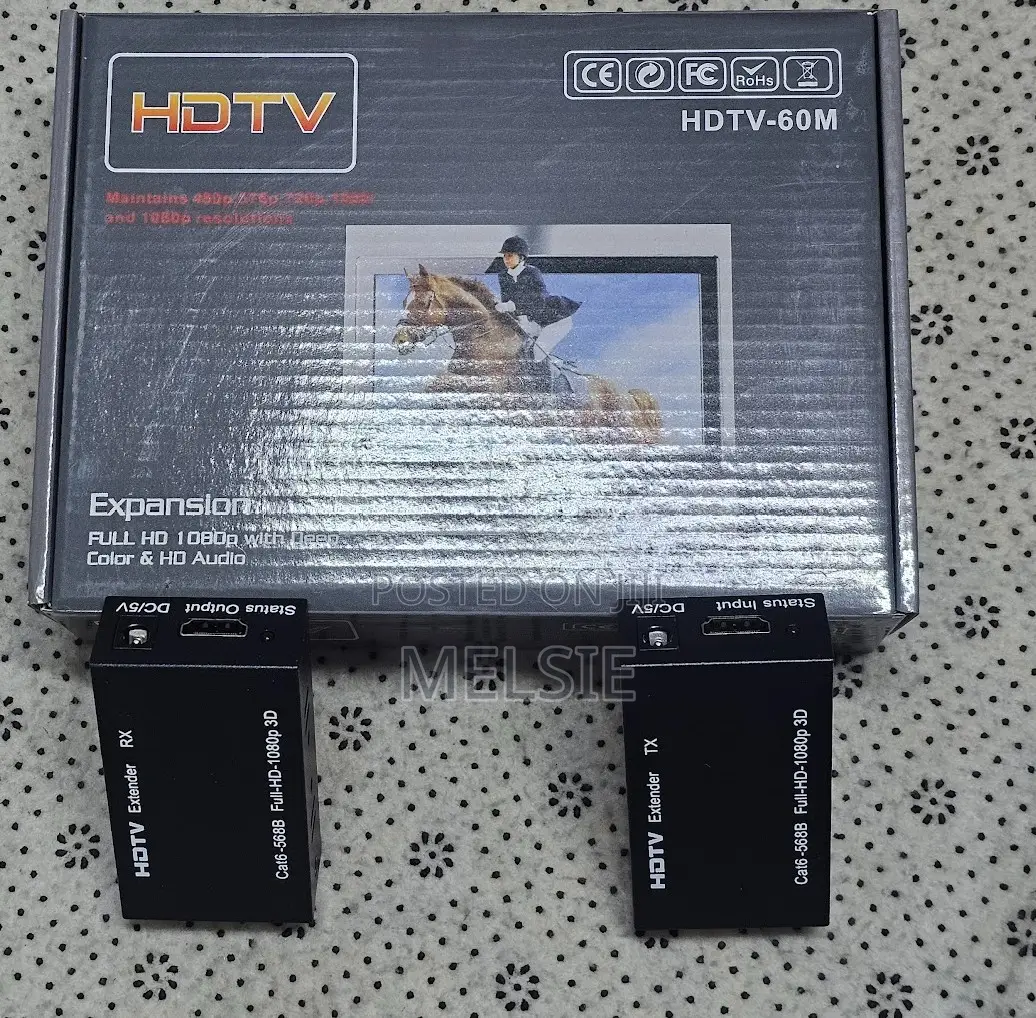 Hdmi Extender 60m Over Ethernetcat6 or Cat5e Ethernet Cable.